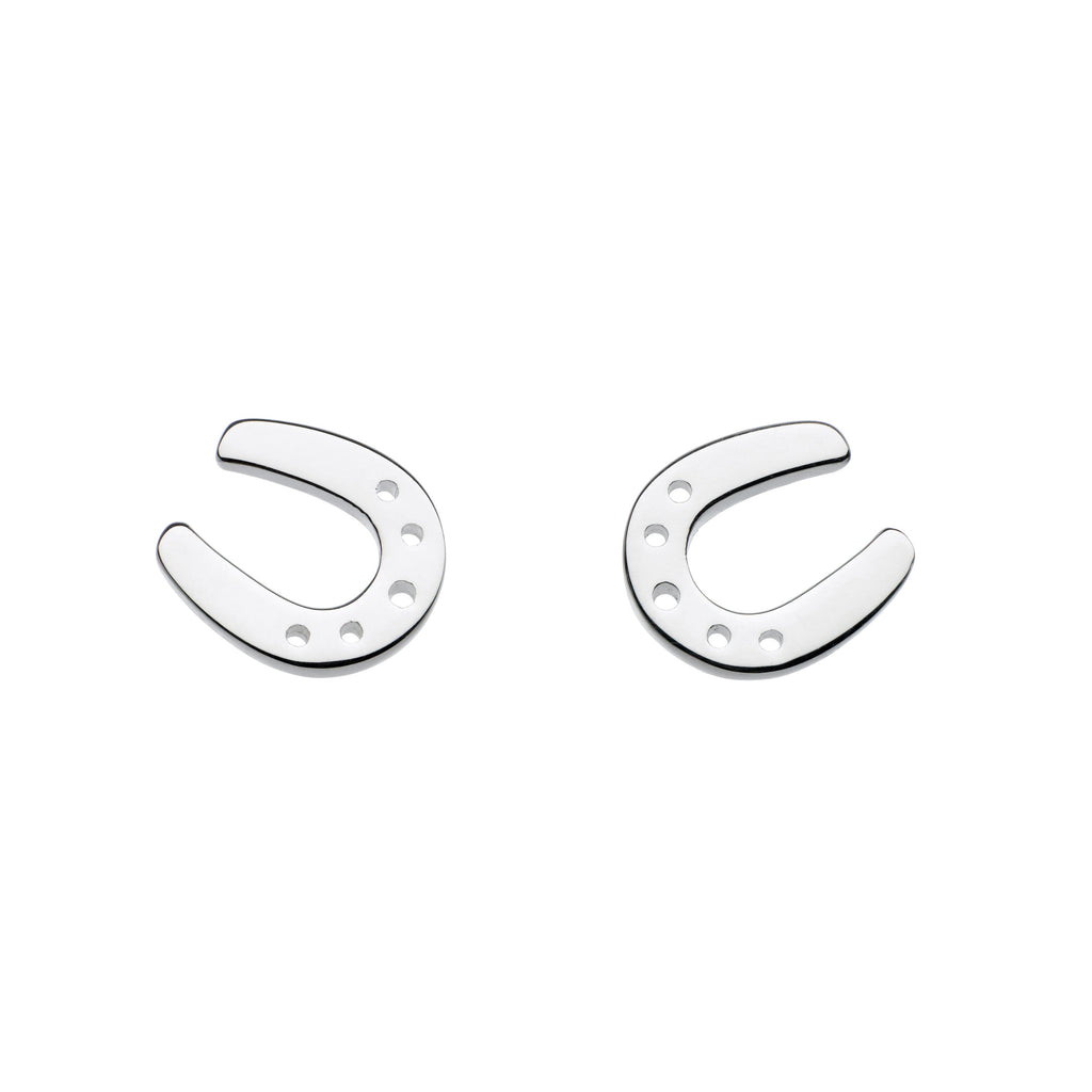 Dew Sterling Silver Hoofin' Around Horseshoe stud earrings