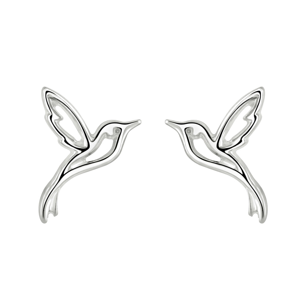 Dew Sterling Silver Hummingbird stud earrings
