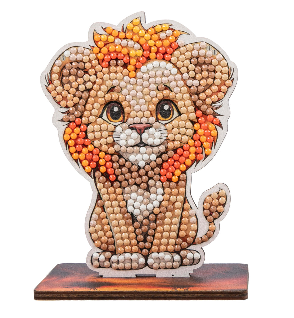 completed Lion Crystal Art Wildlife Buddy diamond painting figure from Craft Buddy