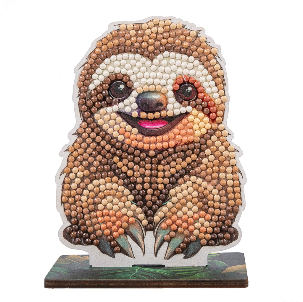 completed Sloth Crystal Art Wildlife Buddy diamond painting kit from Craft Buddy