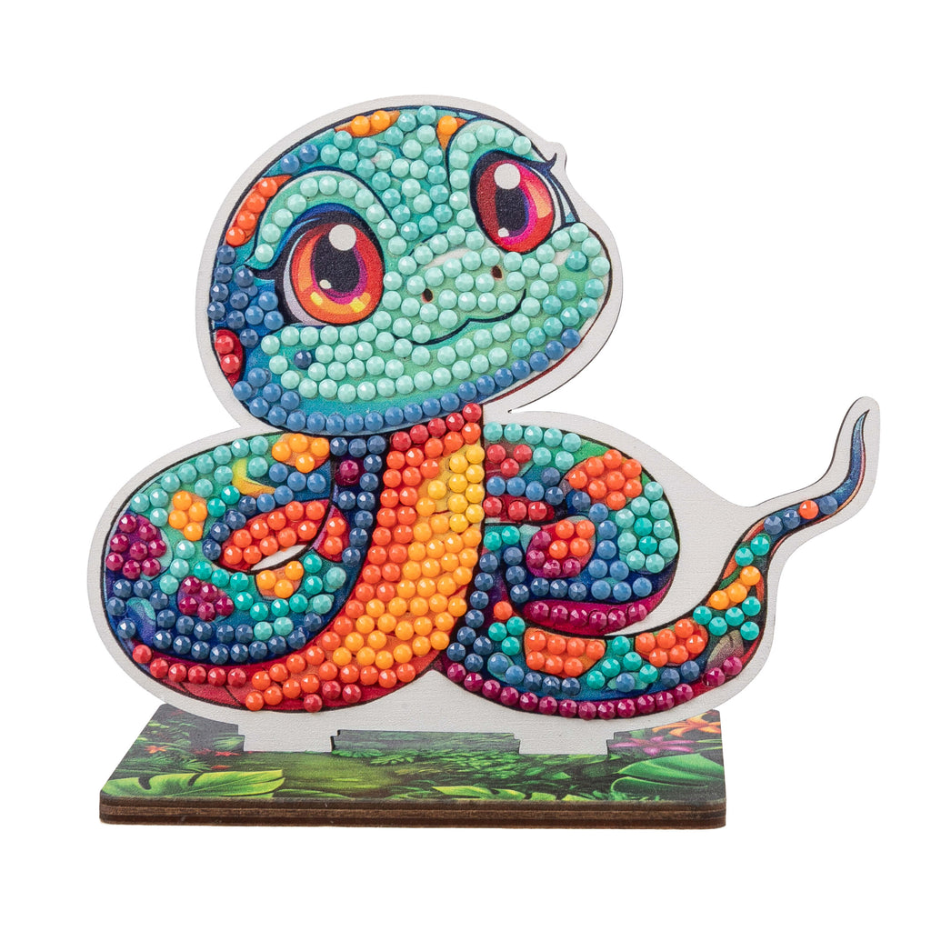 completed Snake Crystal Art Wildlife Buddy diamond painting kit from Craft Buddy