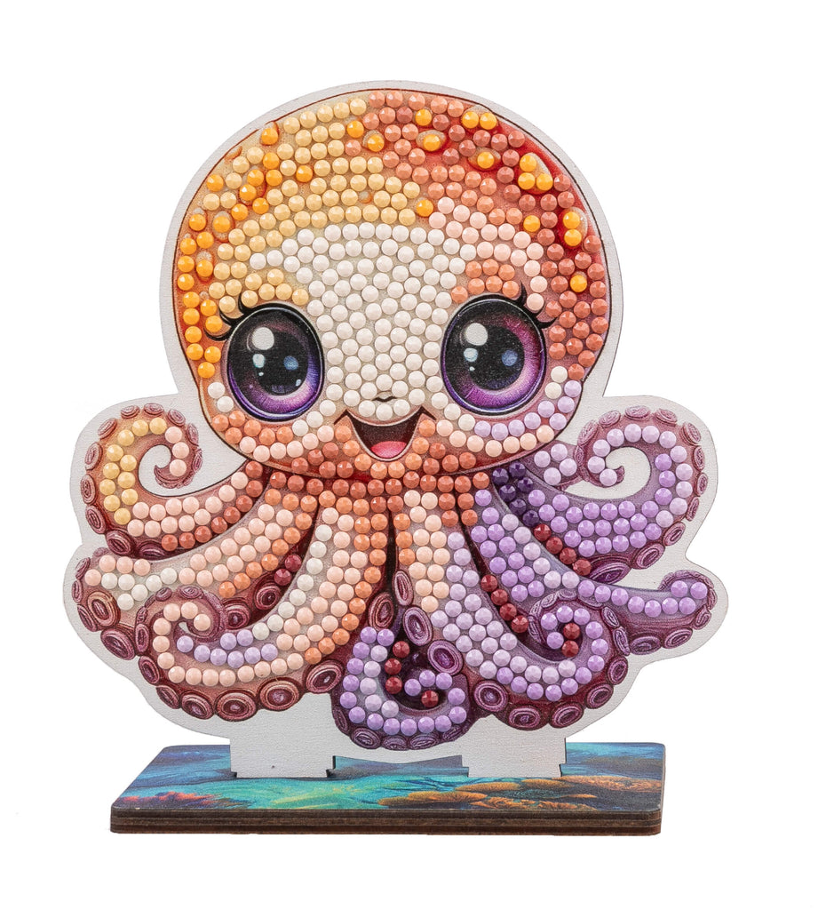 completed Octopus Crystal Art Wildlife Buddy diamond painting kit from Craft Buddy
