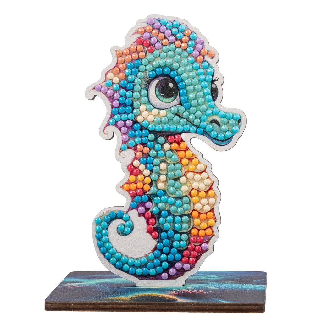 completed Seahorse Crystal Art Wildlife Buddy diamond painting kit from Craft Buddy