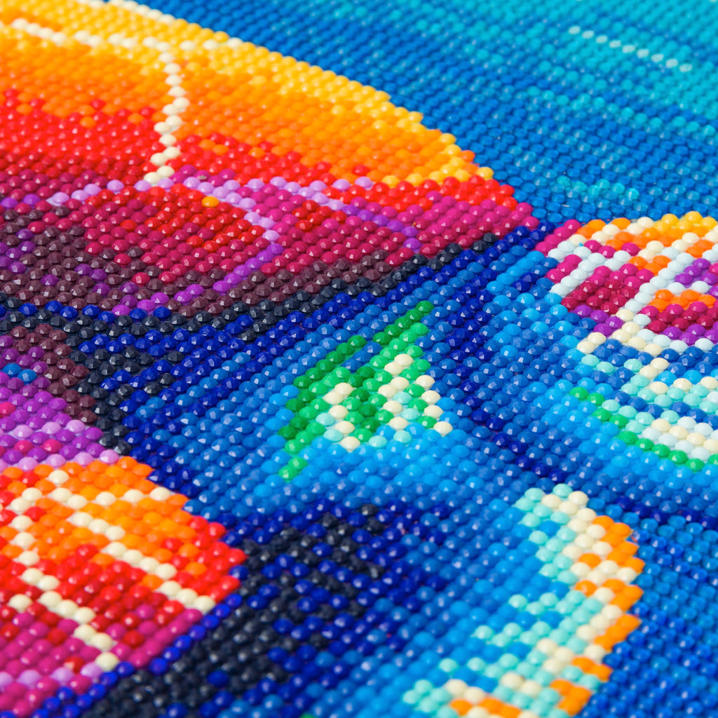 close up of completed sea turtle crystal art diamond painting design