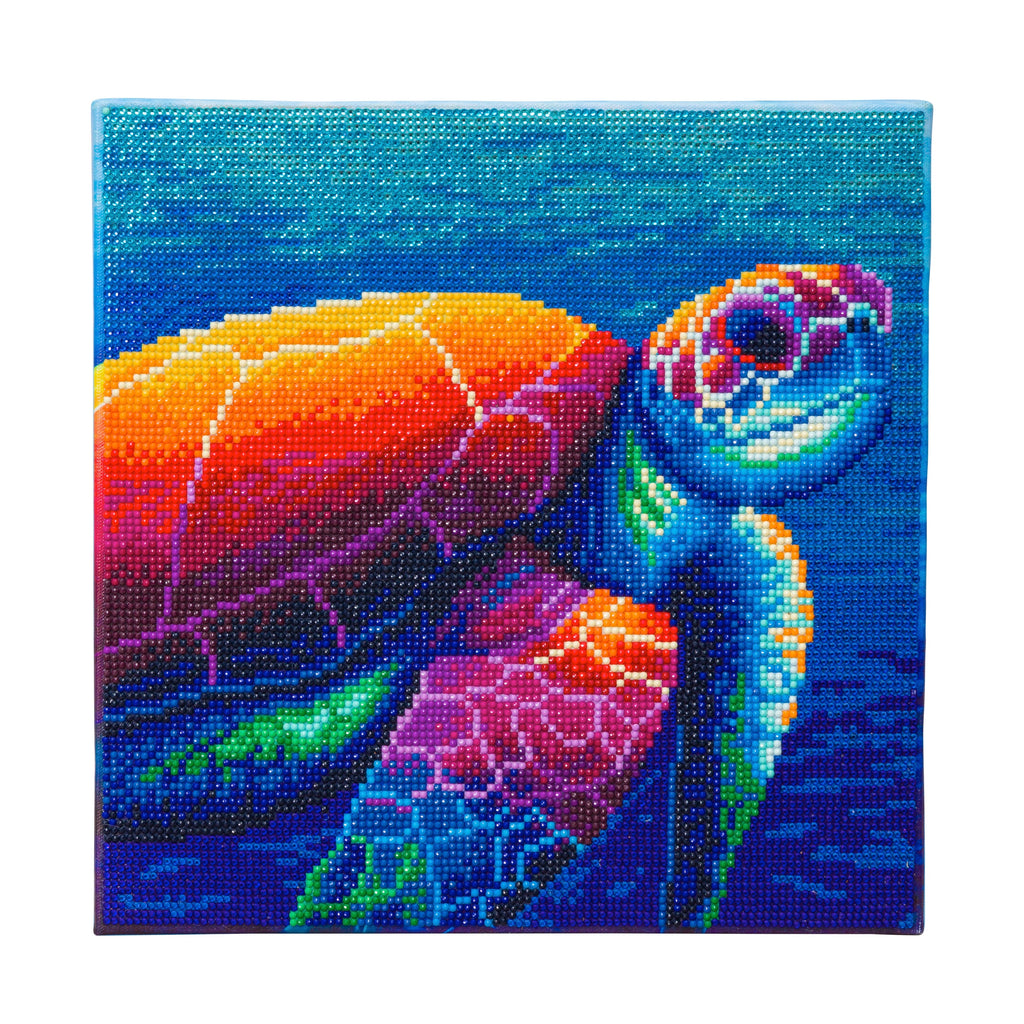 completed Craft Buddy Sea Turtle crystal art kit 