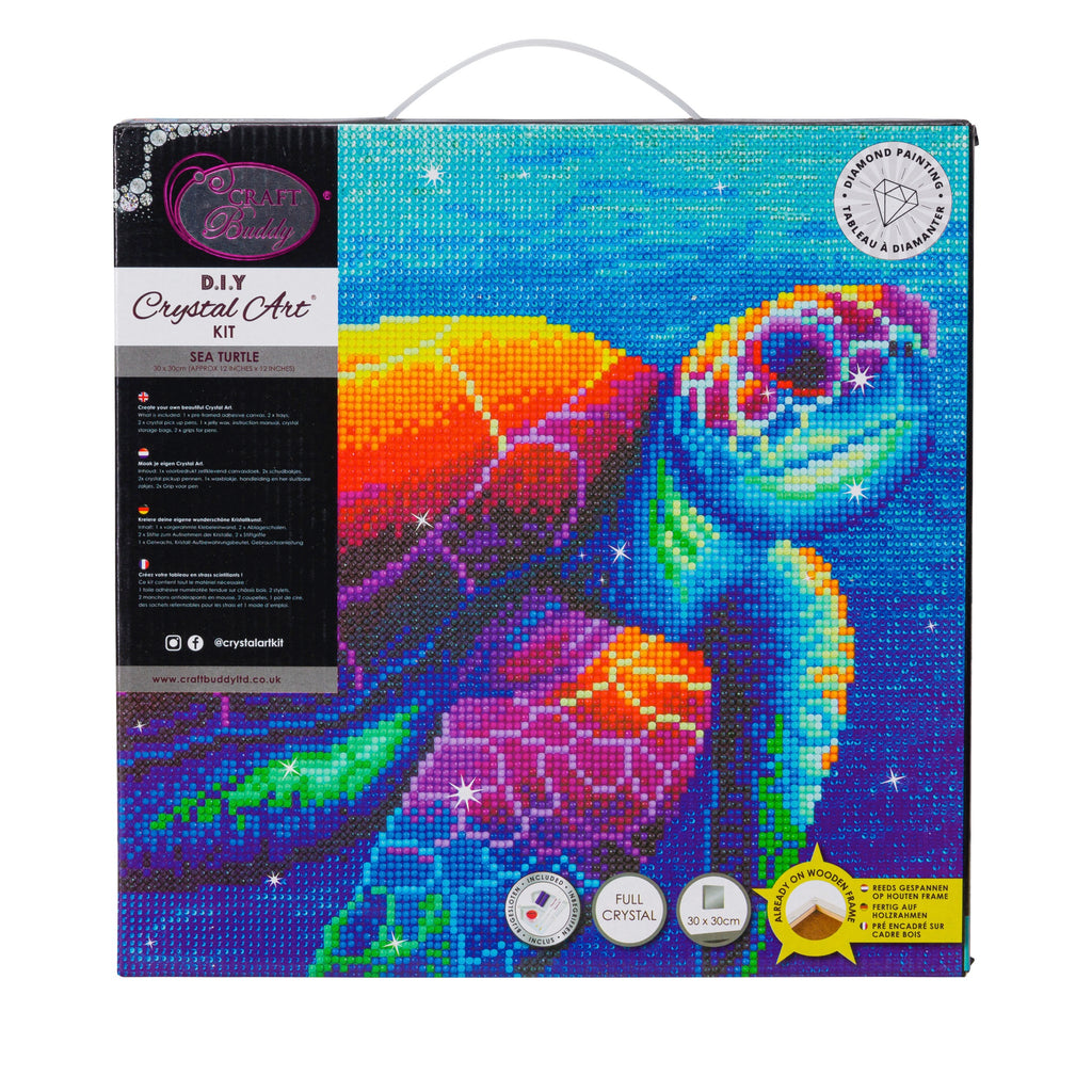 sea turtle crystal art kit packaging against white background