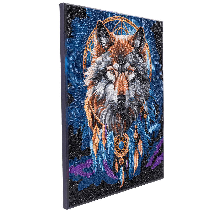 Enchanted Wolf Crystal Art completed alternate angle