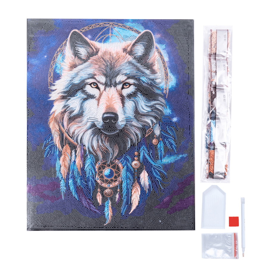 Enchanted Wolf Crystal Art box contents