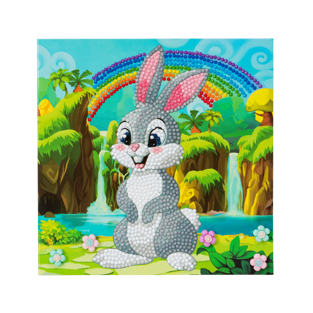 completed Rabbit Wonderland Crystal Art diamond painting greetings card 