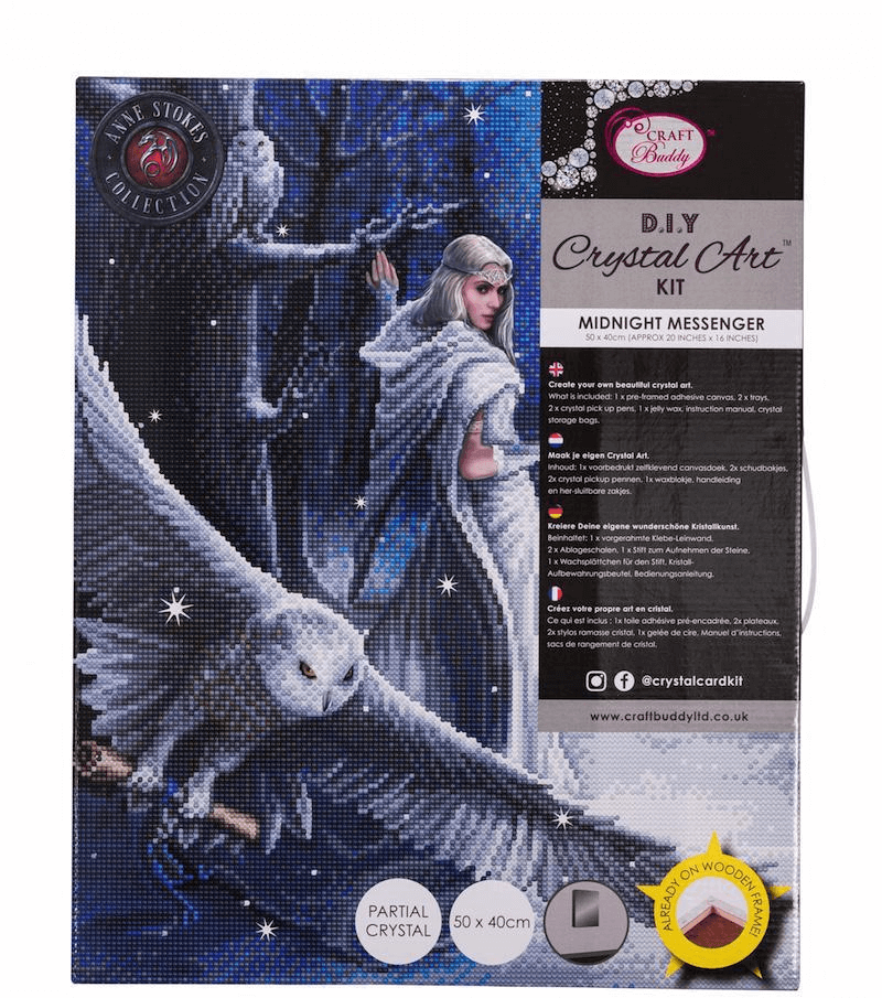 Midnight Messenger Crystal Art canvas kit packaging