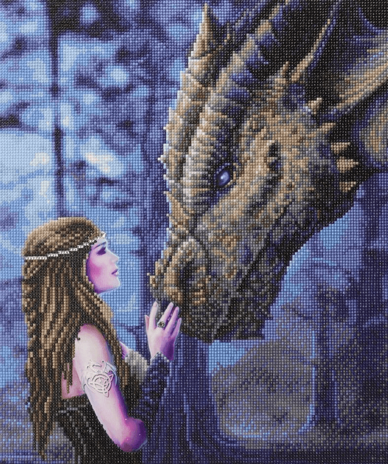 completed Once Upon A Time crystal art diamond painting kit from Craft Buddy. Officially licensed by Anne Stokes