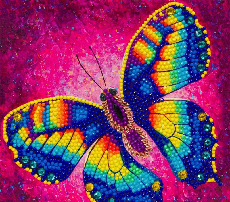 completed "Change" Butterfly Crystal Art greetings card kit