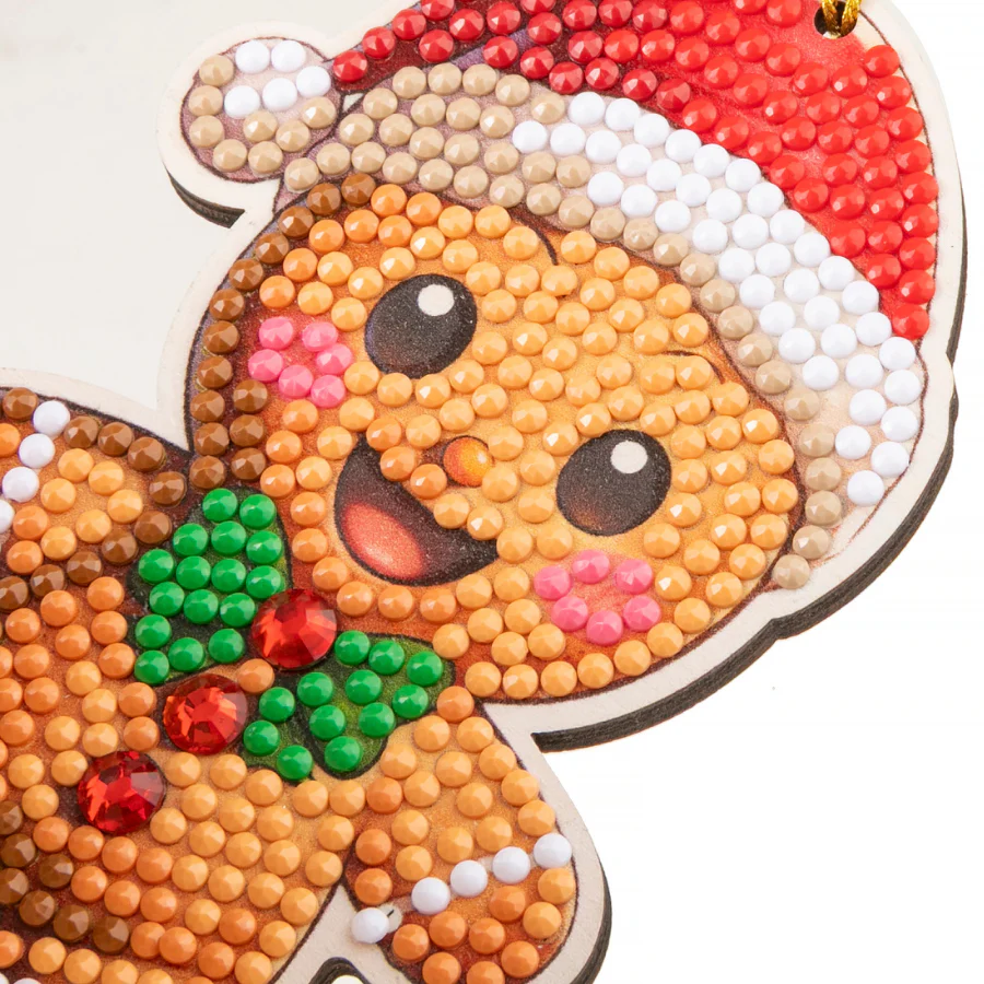 close up view of Gingerbread Man Crystal Art Christmas Buddy decoration