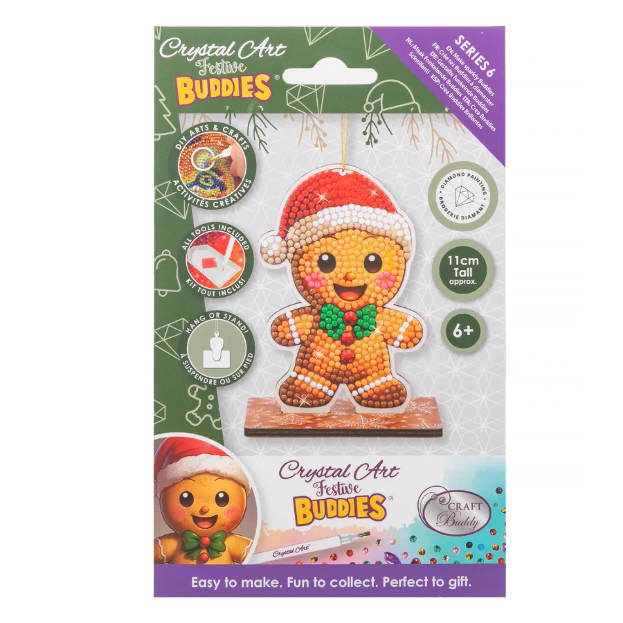 Packaging for Gingerbread Man Crystal Art Christmas Buddy decoration diamond art kit