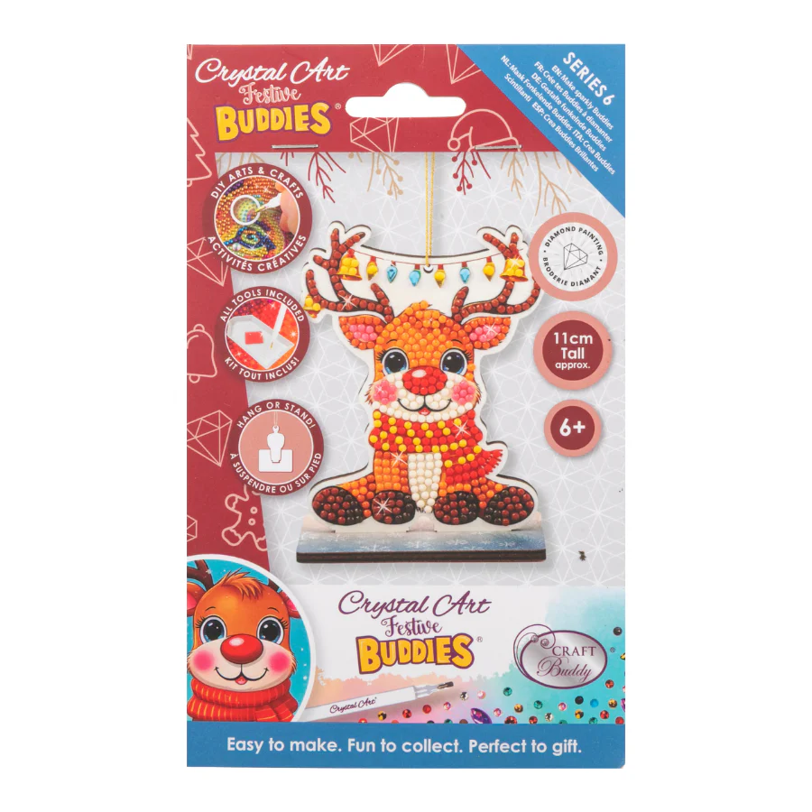 Packaging for Merry Reindeer Crystal Art Christmas Buddy decoration diamond painting kit