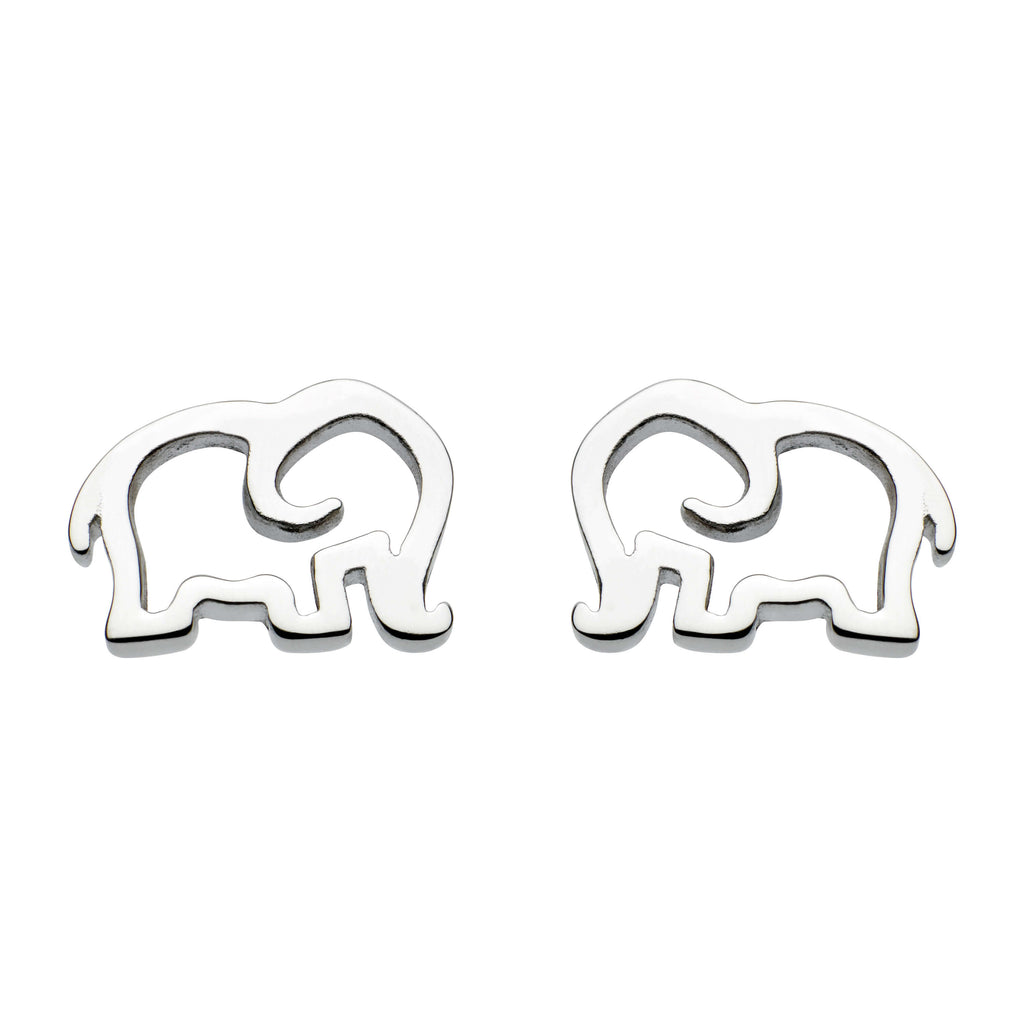 Dew Sterling Silver Elephant Stud Earrings