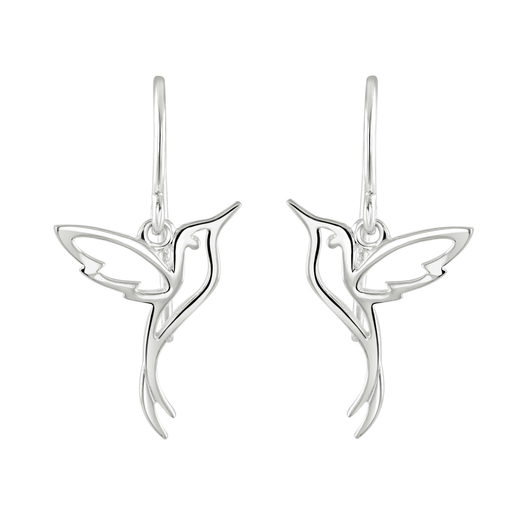 Dew Sterling Silver Hummingbird Earrings