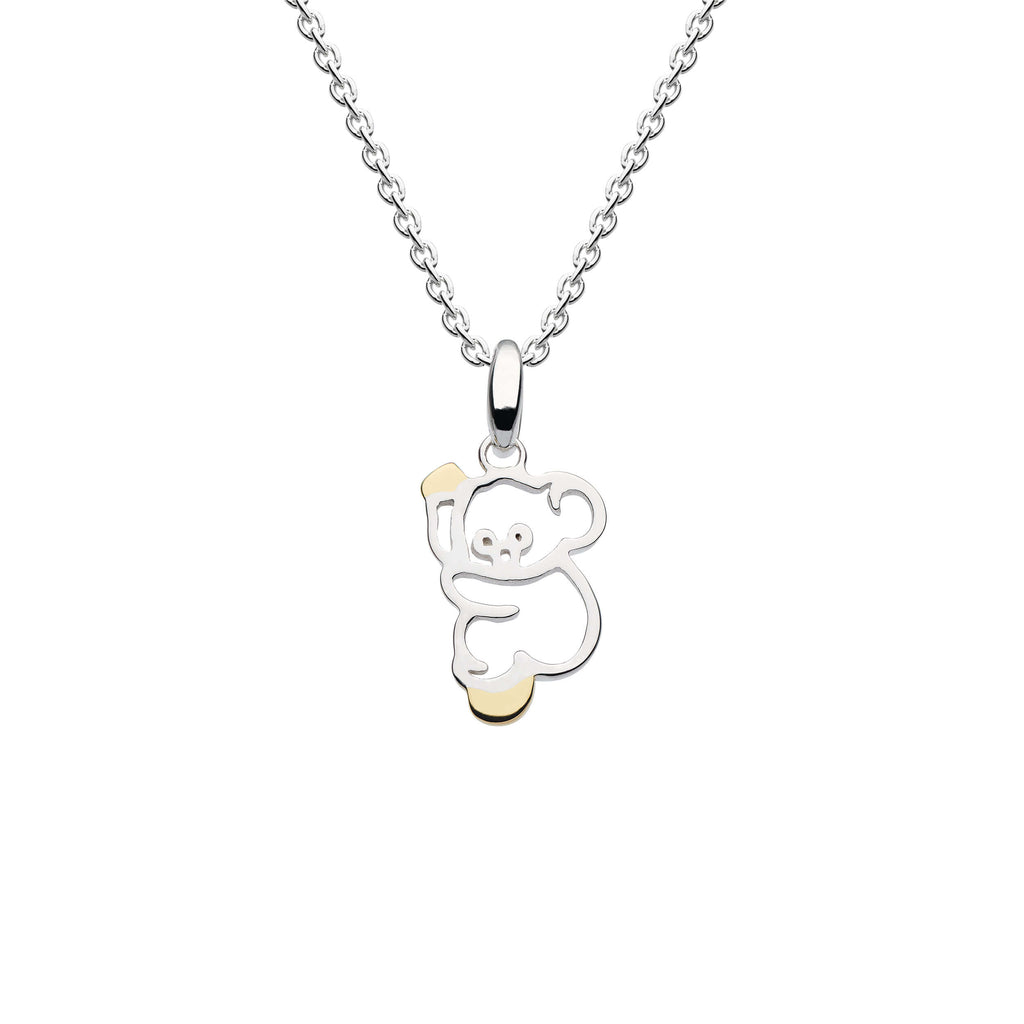 Dew Sterling Silver Koala Pendant Necklace with gold plate detail