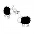 Sterling Silver Black Sheep Stud Earrings