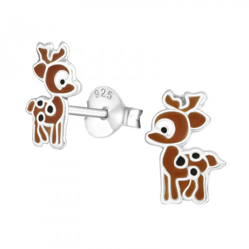 Sterling Silver Colourful Deer Stud Earrings