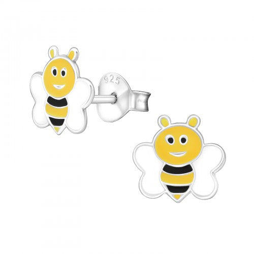 Sterling Silver Colourful Bee Stud Earrings
