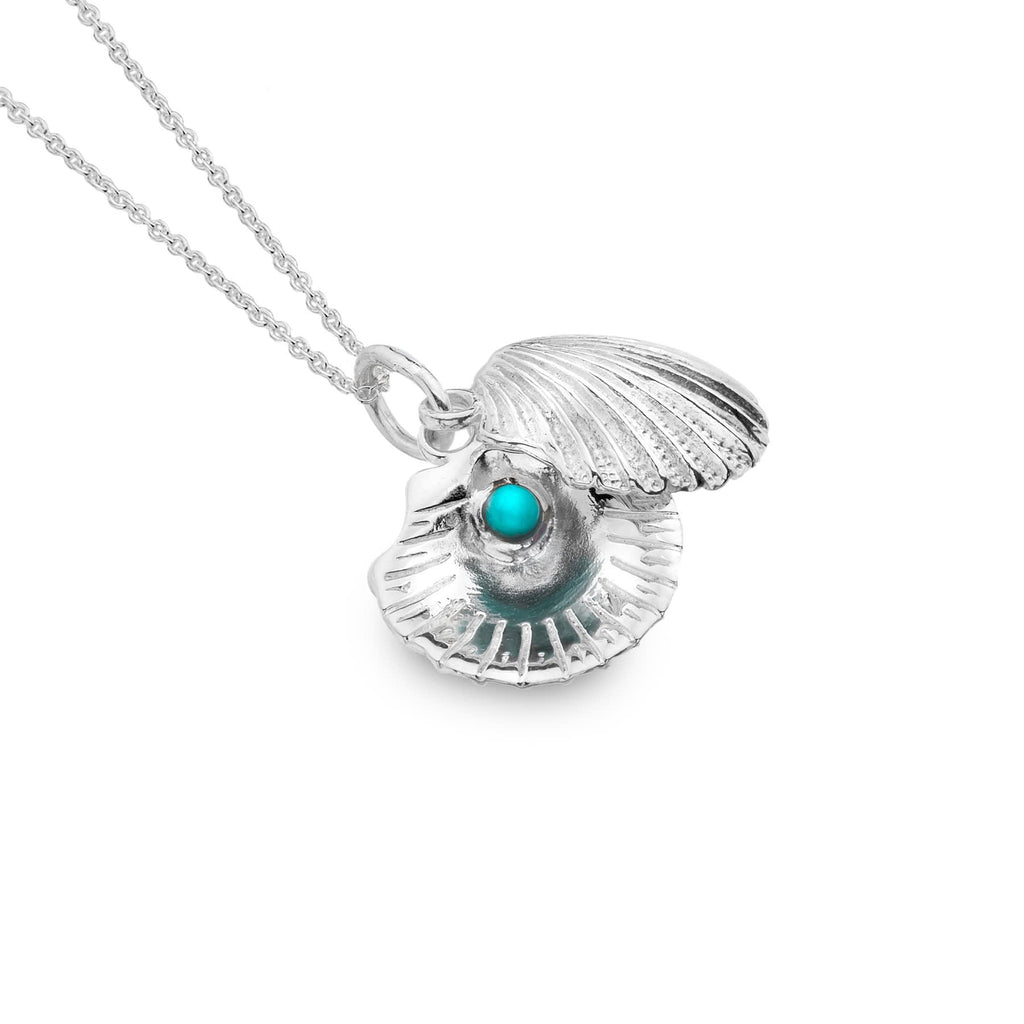 Silver Origins Ocean Treasure Pendant with turquoise