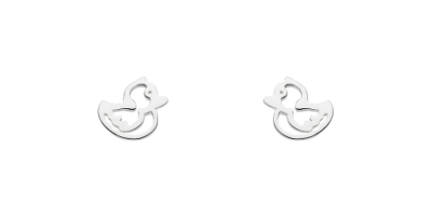 Dew Sterling Silver Duckling Stud Earrings