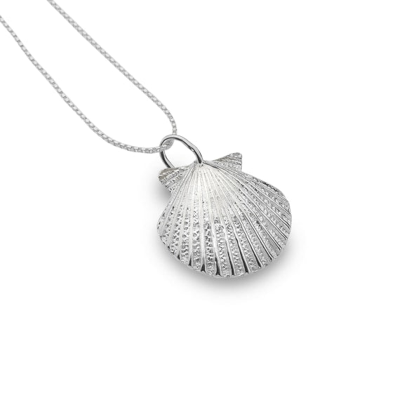 Silver Origins Scallop Shell Pendant Necklace