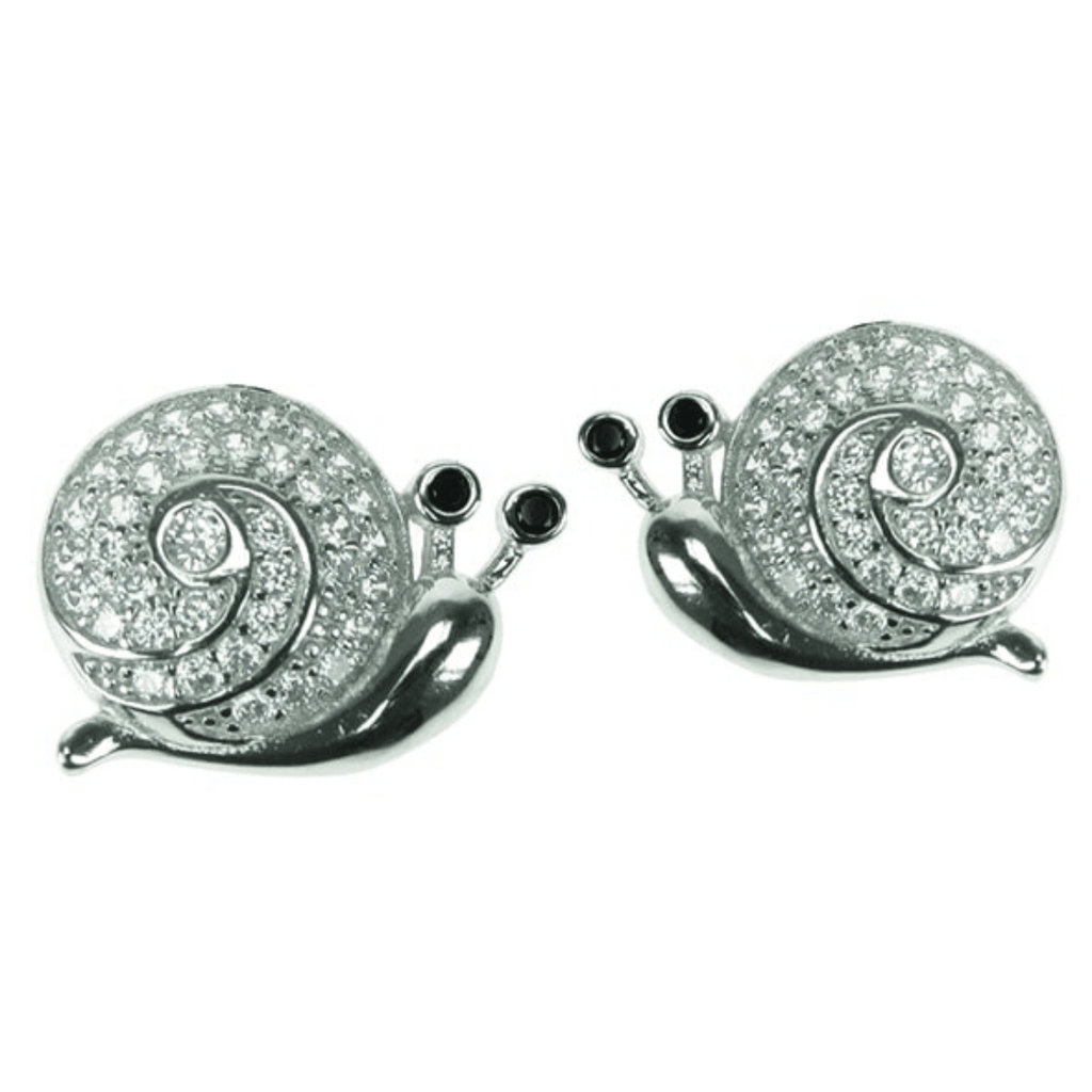 Zilver Designs Snail Cute CZ Stud Earrings